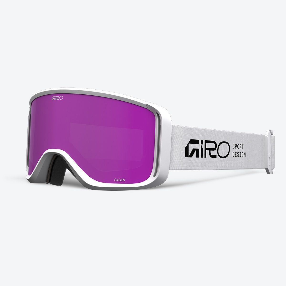 Snow Goggles SAGEN GIRO Stacked White / Pink + Yellow Lenses (2 x lenses)
