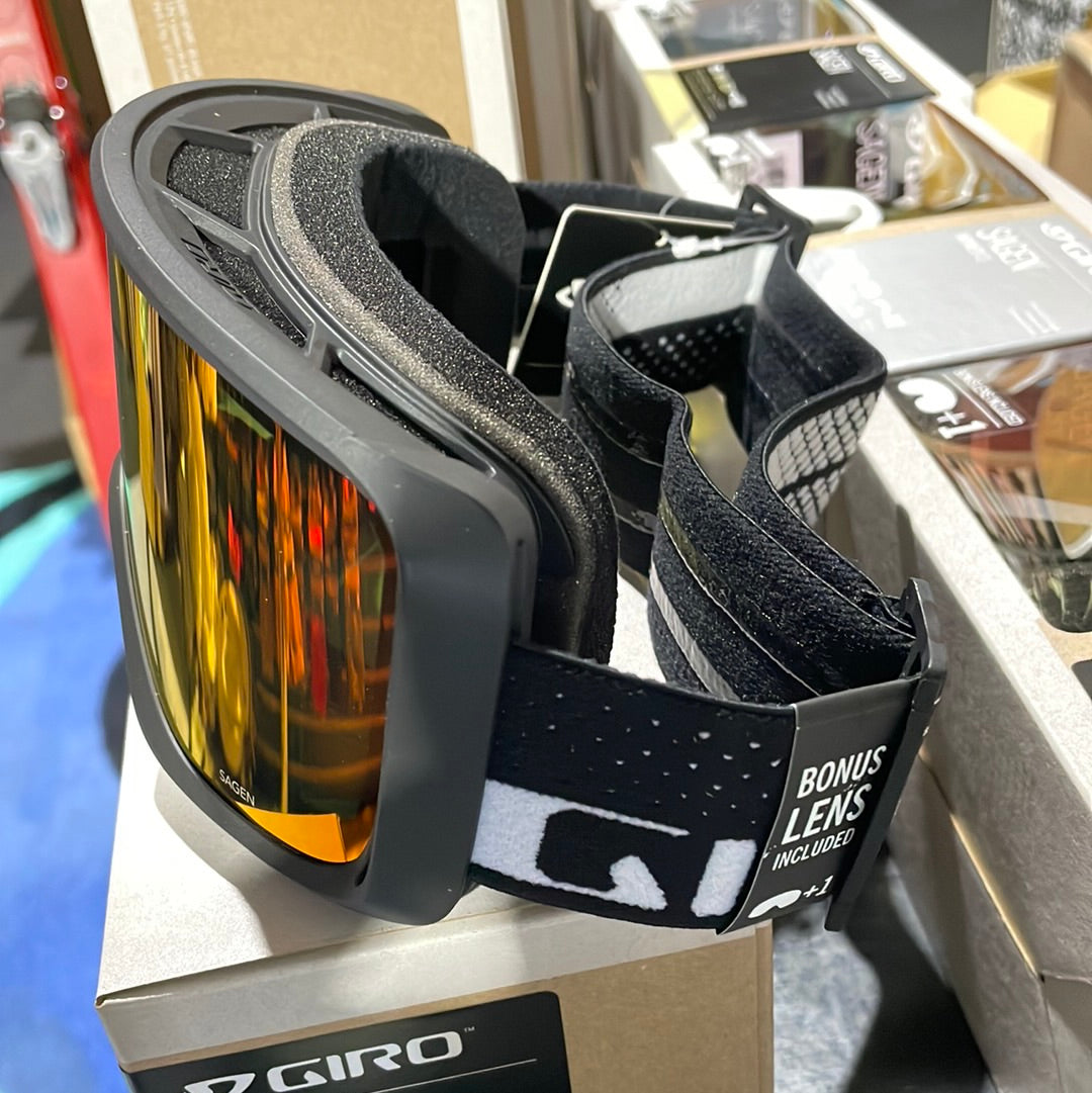 Snow Goggles SAGEN GIRO Black And White Flow / Amber Scarlett + Yellow Lenses