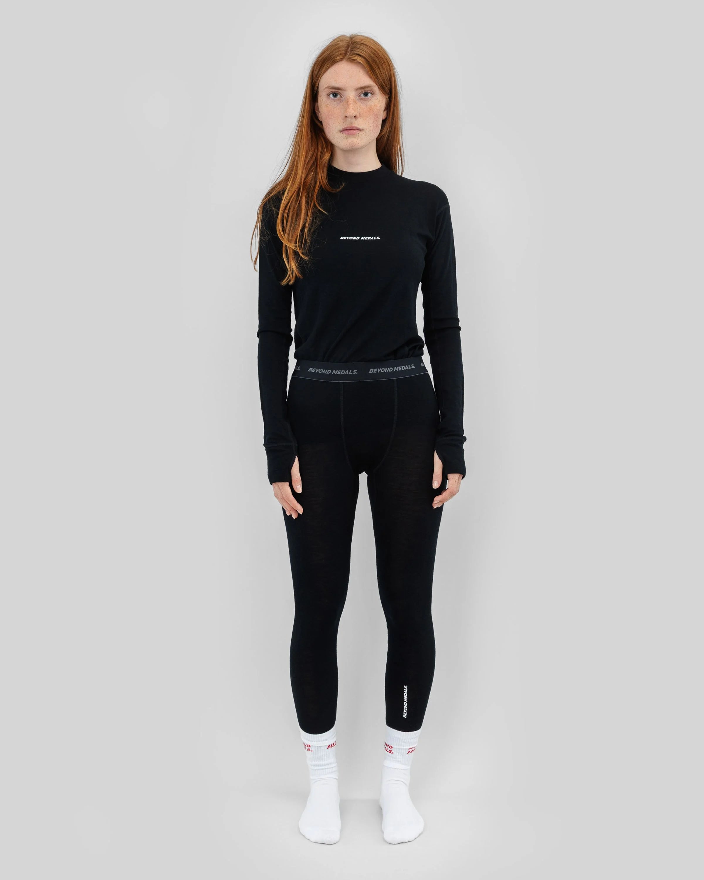 Beyond Medals Merino Baselayer Thermals, Bottom- Black - Unisex
