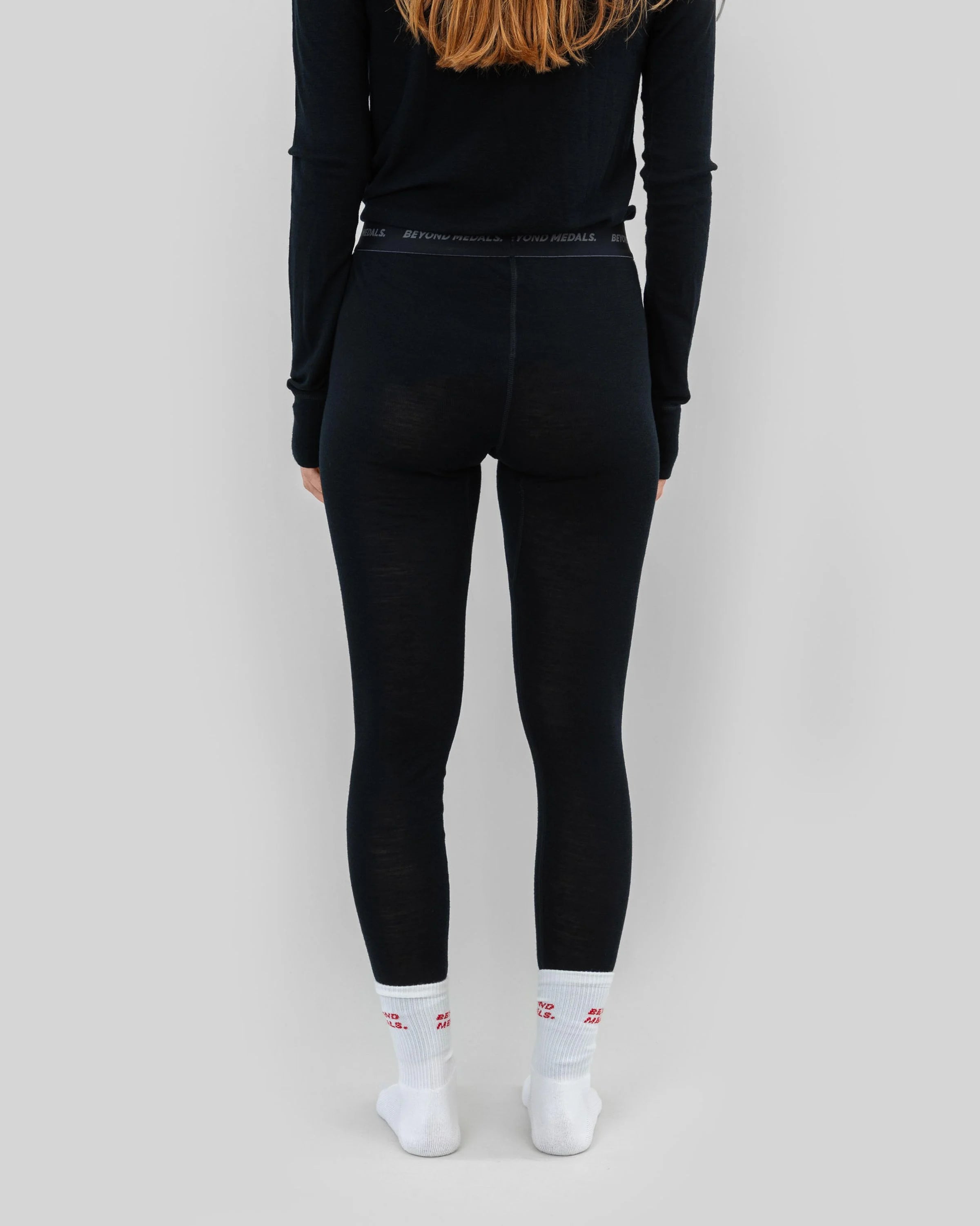 Beyond Medals Merino Baselayer Thermals, Bottom- Black - Unisex