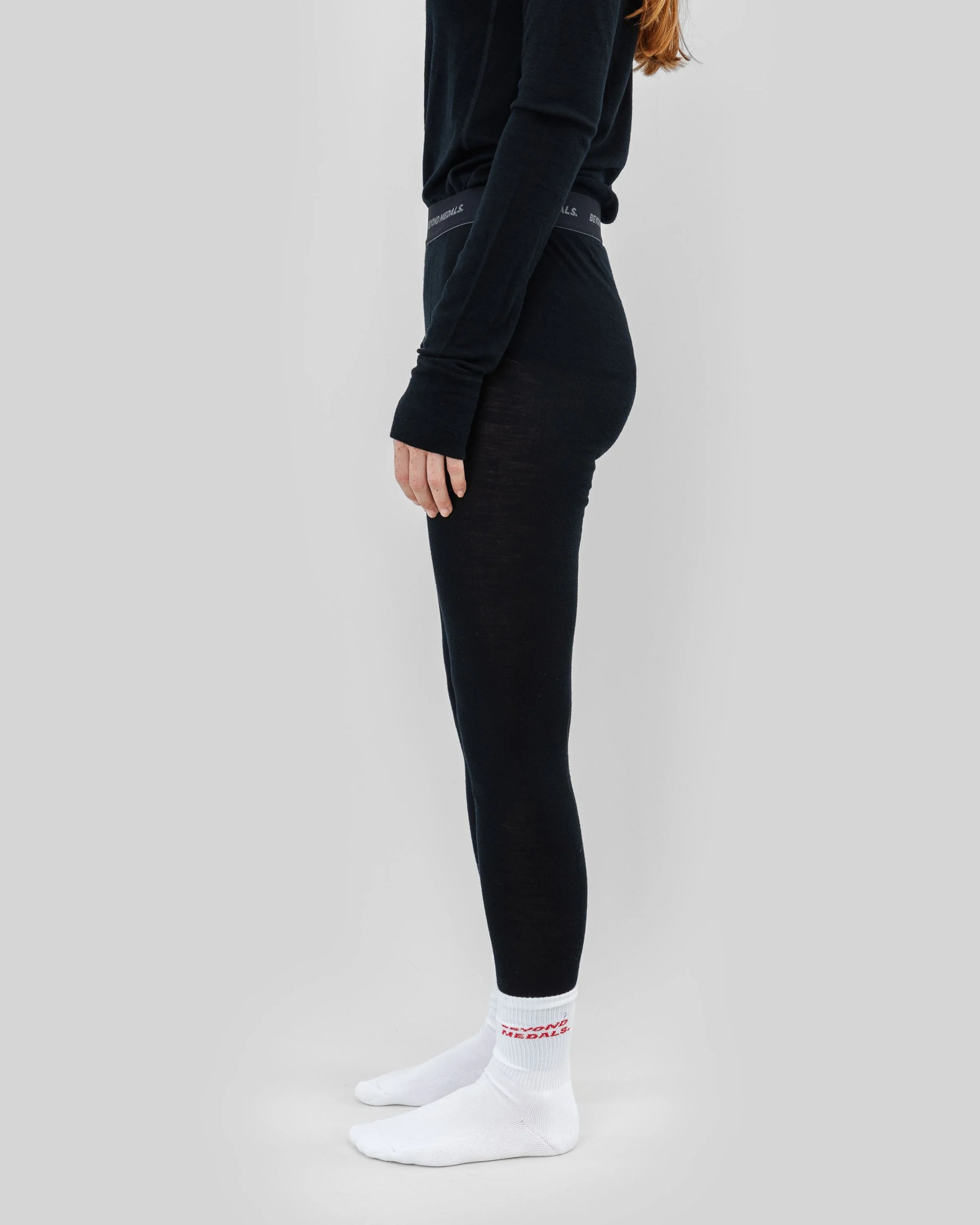 Beyond Medals Merino Baselayer Thermals, Bottom- Black - Unisex