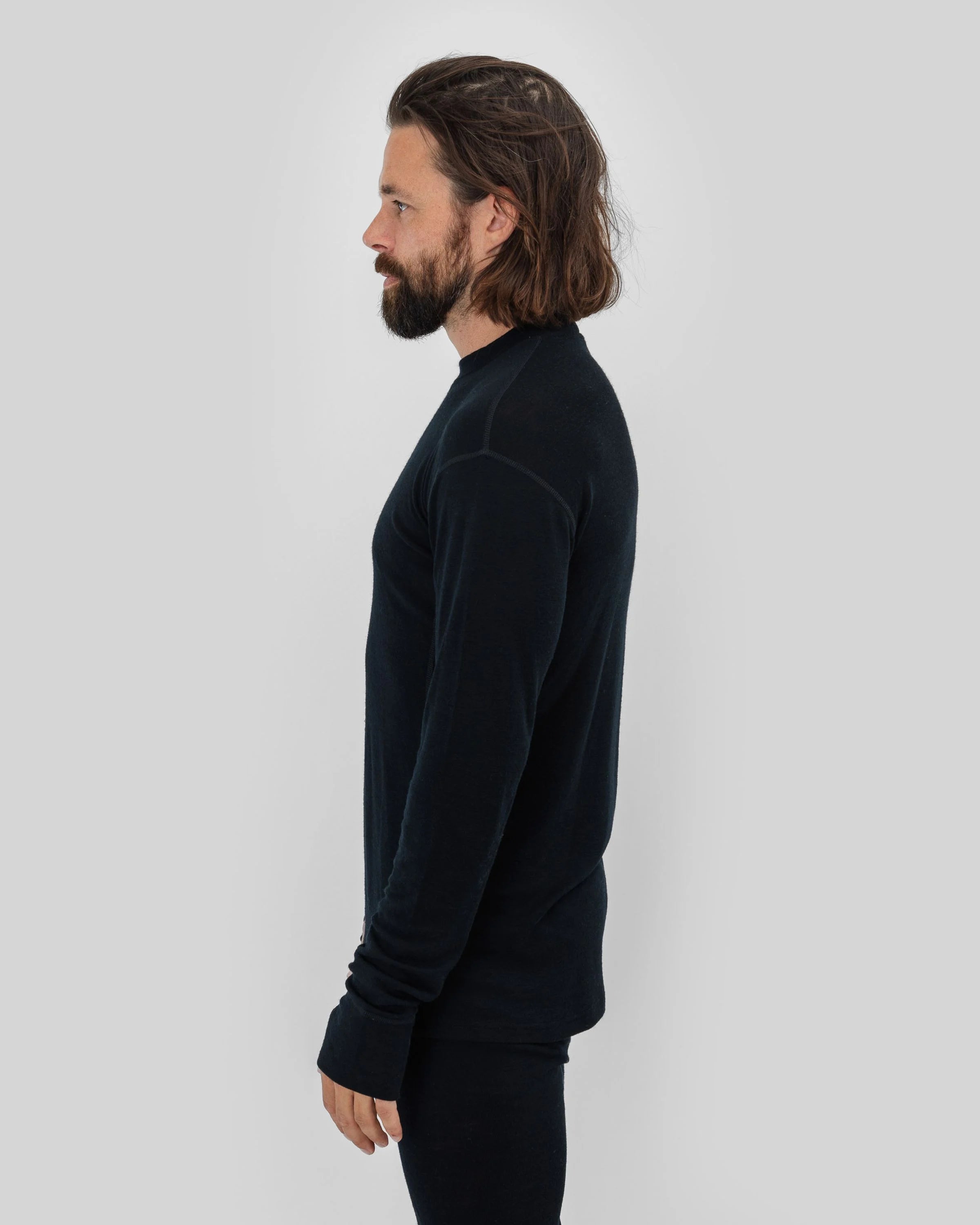 Beyond Medals Merino Baselayer Thermals, Top- Black - Unisex