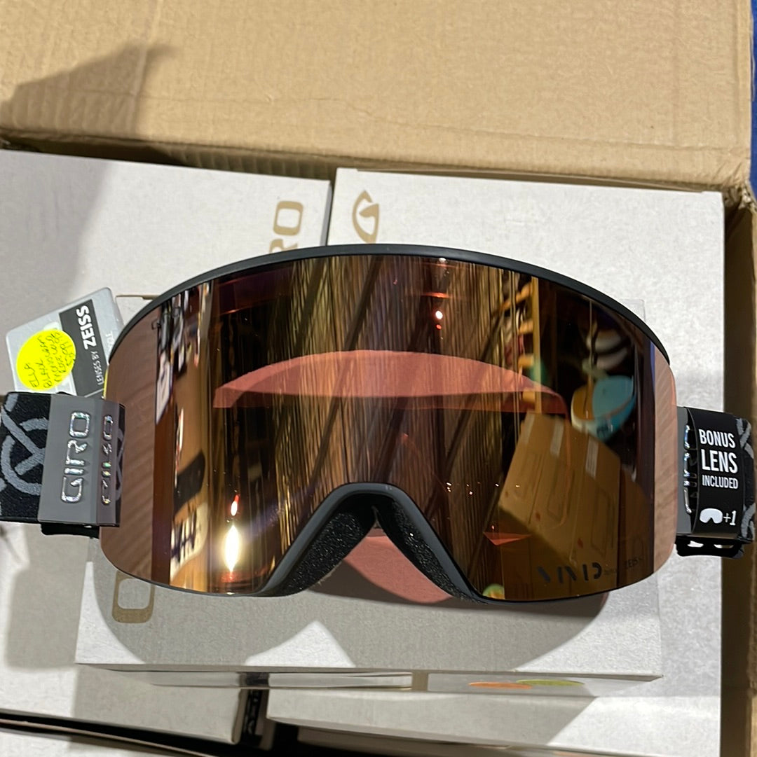 Snow Goggles ELLA GIRO Black Monogram / Vivid Rose Gold + Infrared ( 2 x lenses)