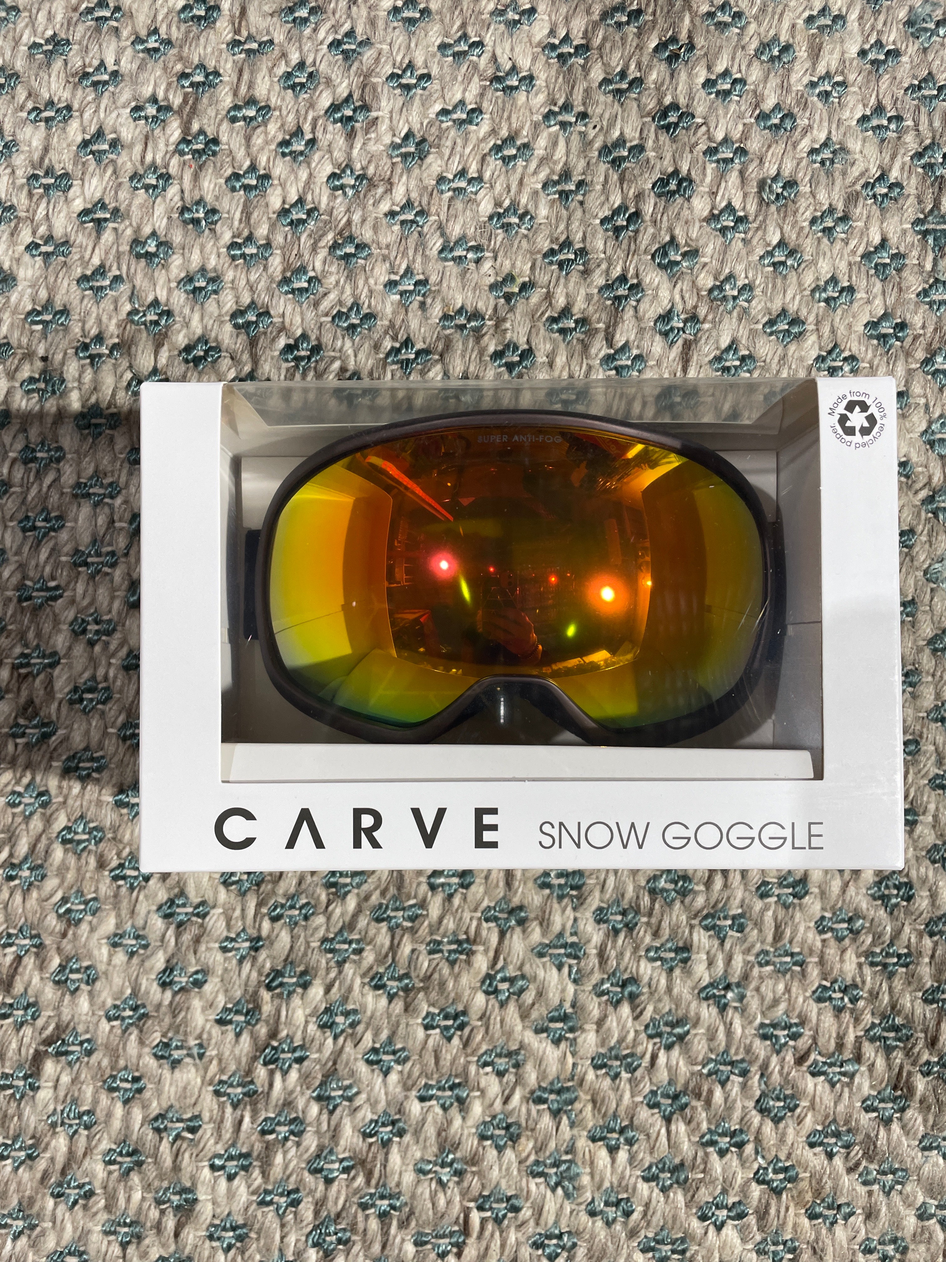 Snow Goggles Carve FIRST TRACKS Black /Orange Mirror- Med