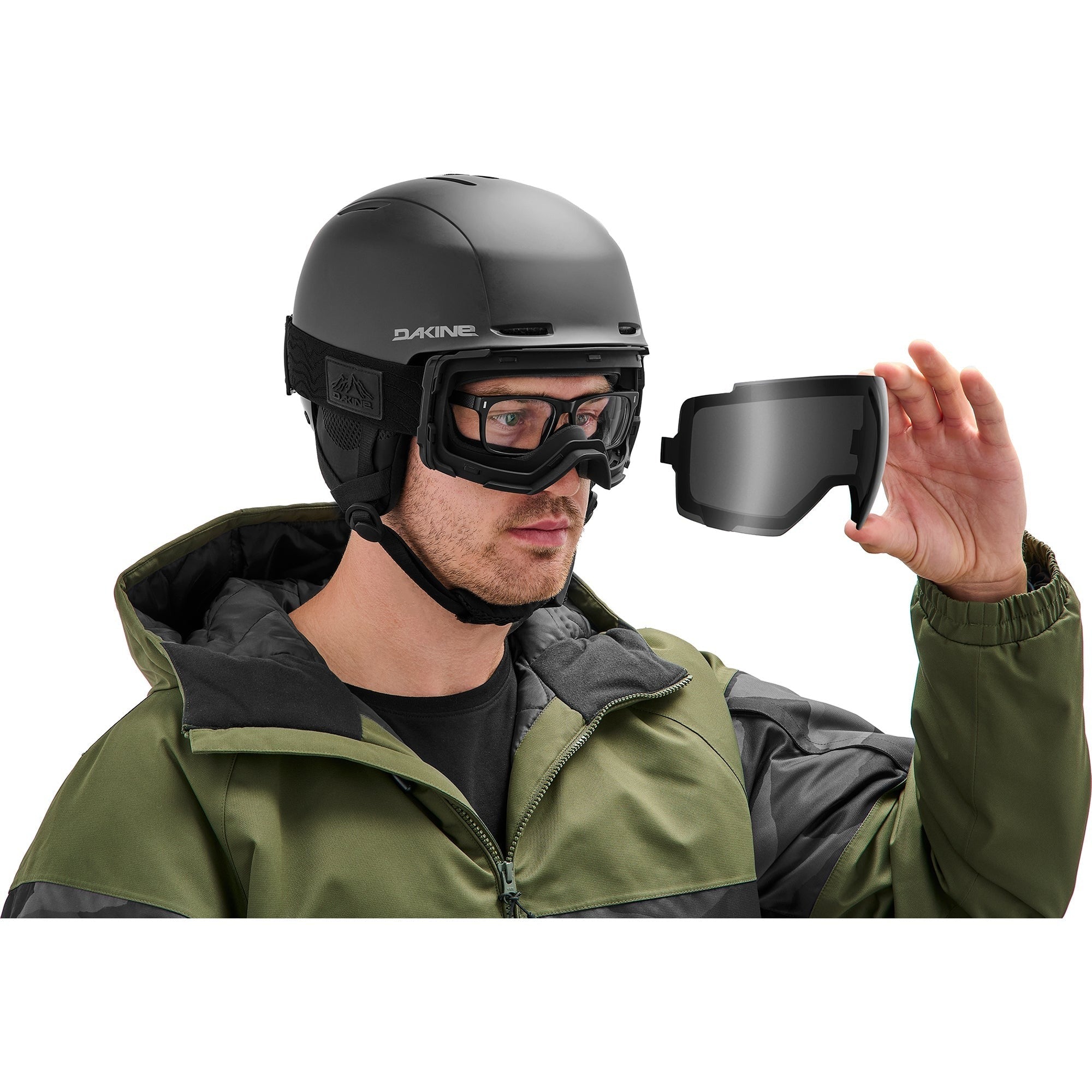 Snow Dakine Domain Snow Goggle Plus Low Bridge- Black/Black/Plus Storm Yellow