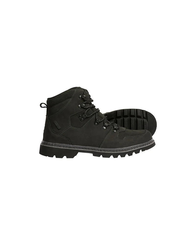 XTM Mens Hudson Leather Waterproof Snow Boot - Black