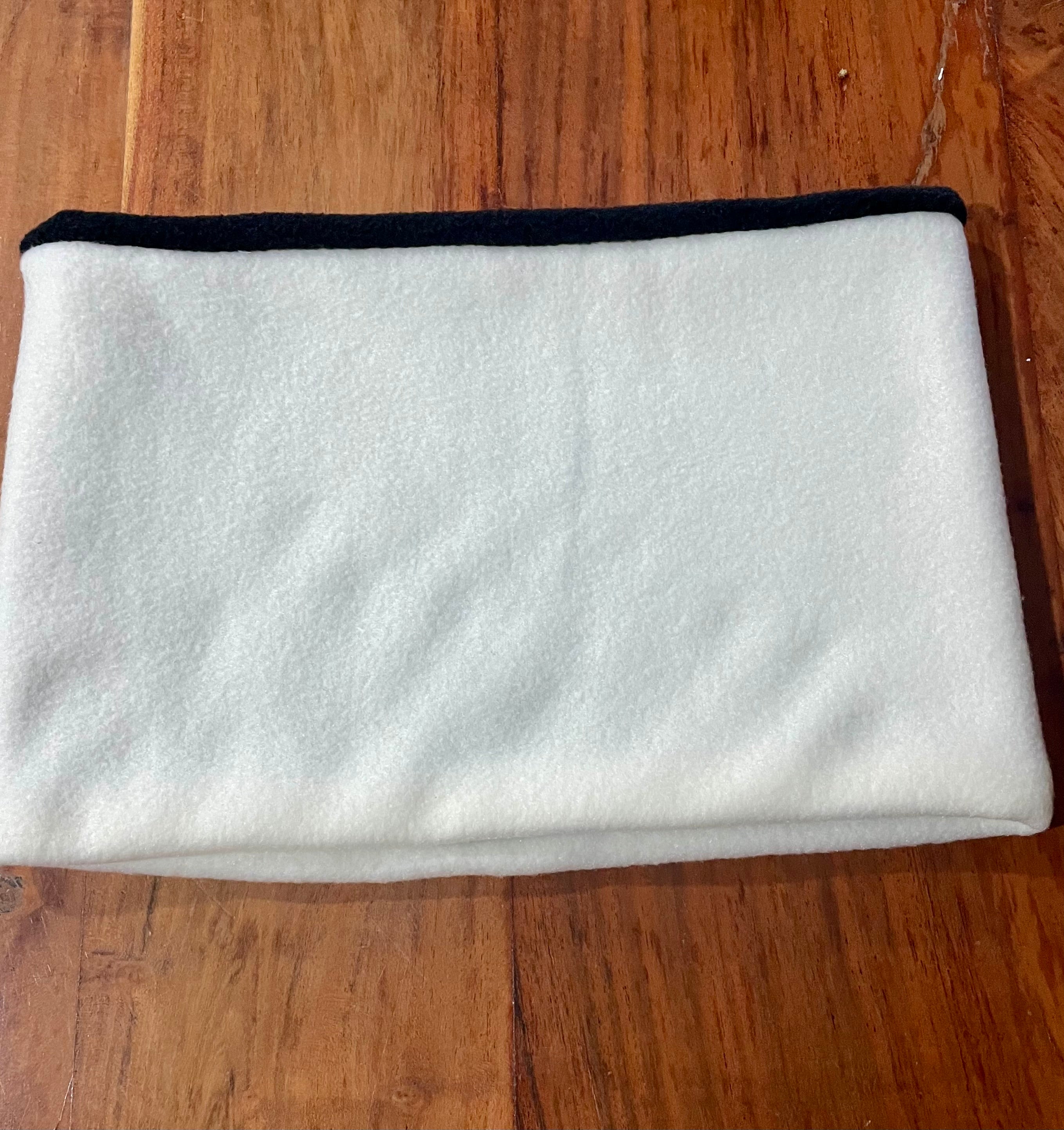Neck Warmer Fleece- handmade- white & cream