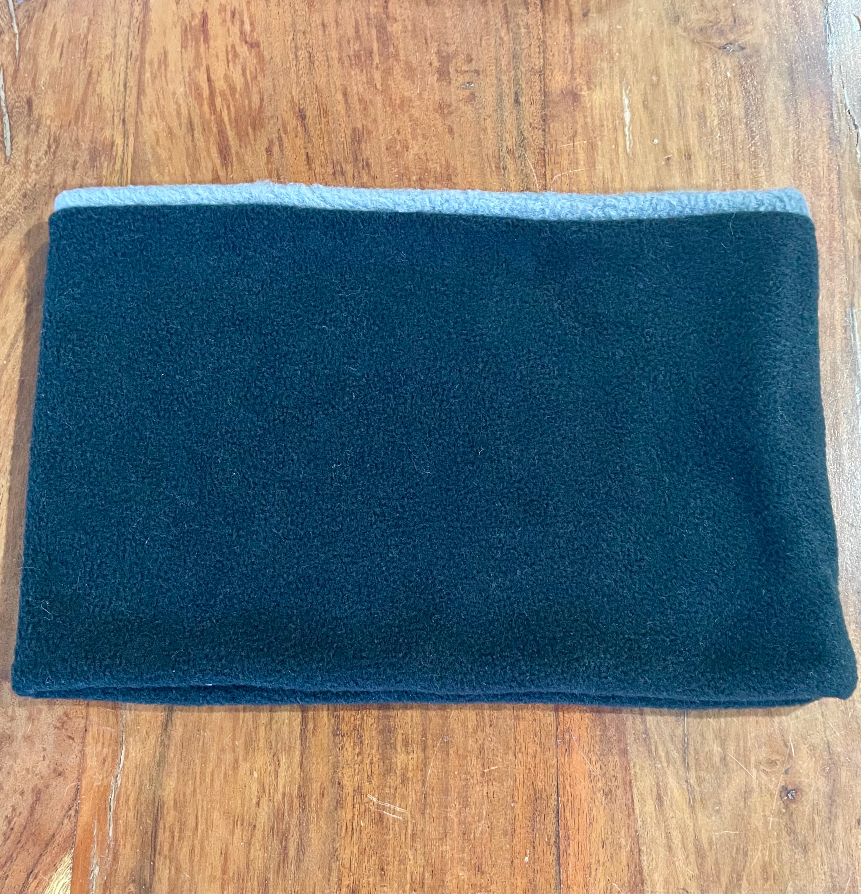Neck Warmer Fleece- handmade - black & greys