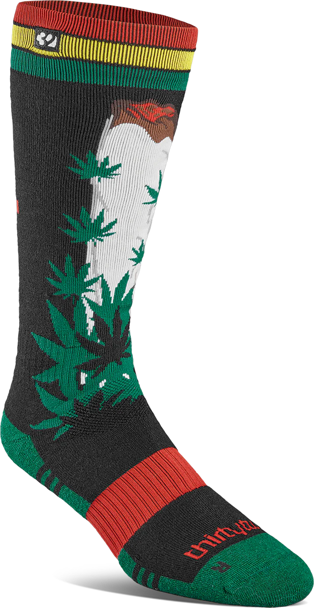 Snow Socks THIRTYTWO TM Merino Mens Socks -Black/Green 2025