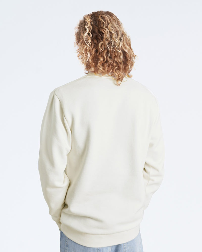 XTM Nomad Organic Cotton Yarn Blend Crew Neck Unisex Jumer-Egret