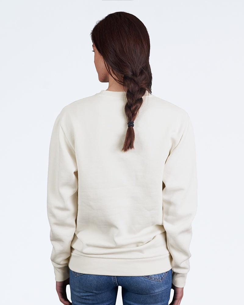 XTM Nomad Organic Cotton Yarn Blend Crew Neck Unisex Jumer-Egret