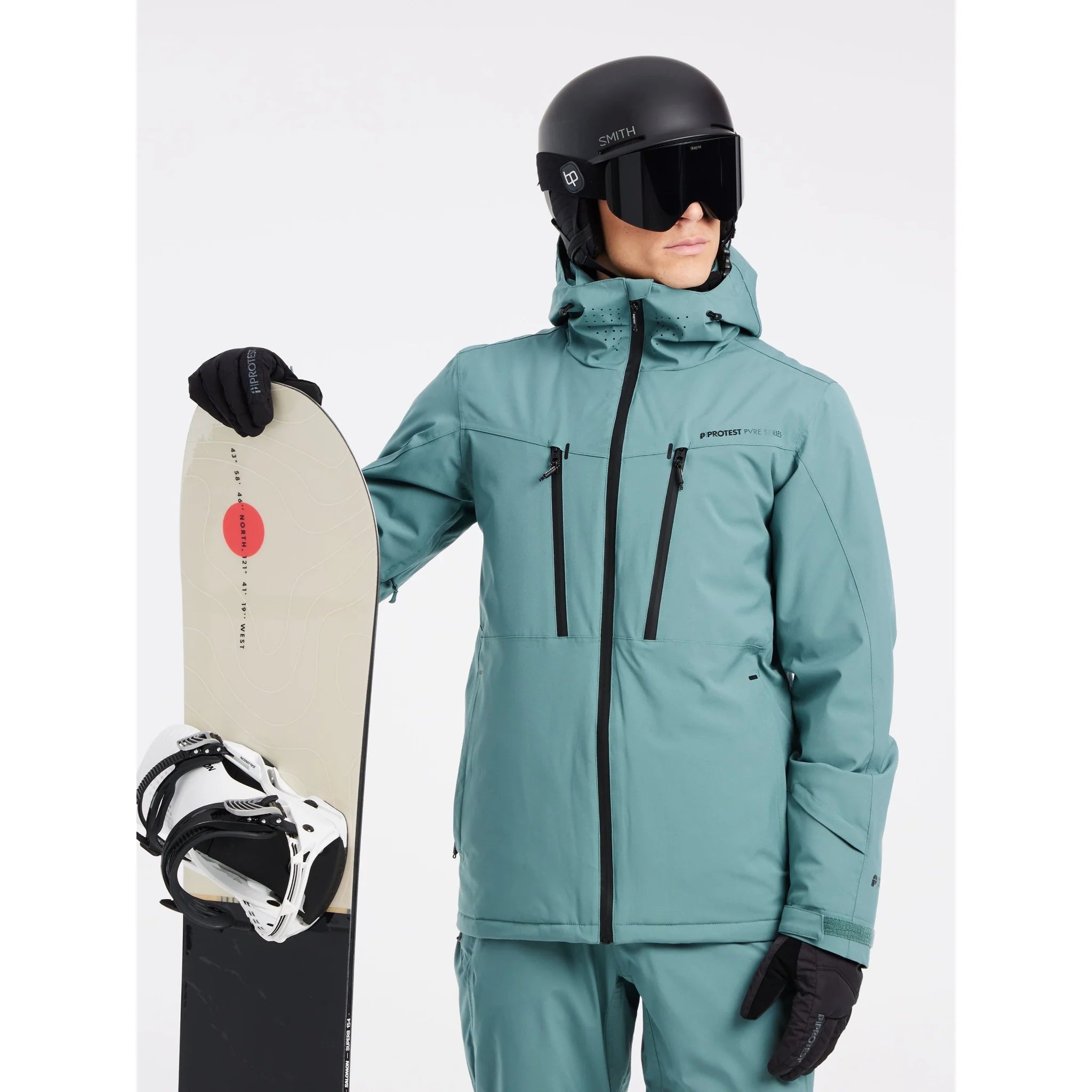 Snow Jacket PROTEST Timo Mens Jacket- Atlantic Green