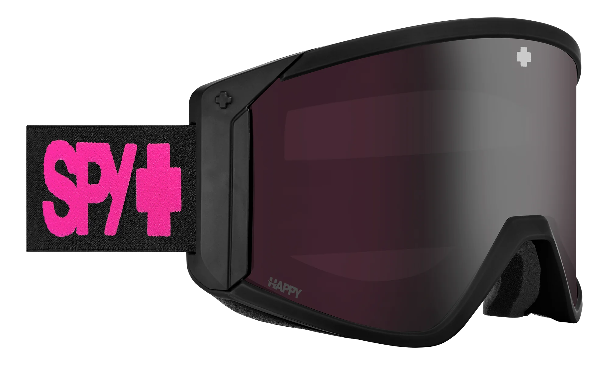 Snow Goggles SPY RAIDER +Neon Pink Happy ML Rose Black Spectra Mirror (2x lenses)