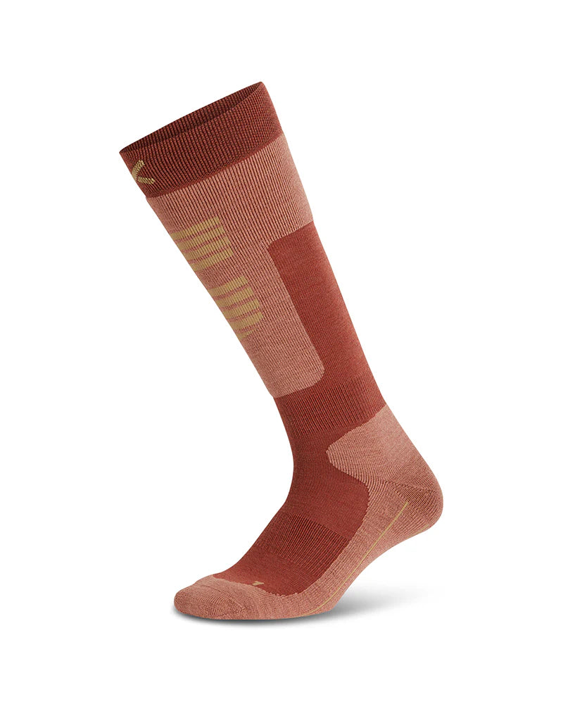 Snow Sock XTM Half Pipe II Merino Wool-Blend Ski Socks- Spice