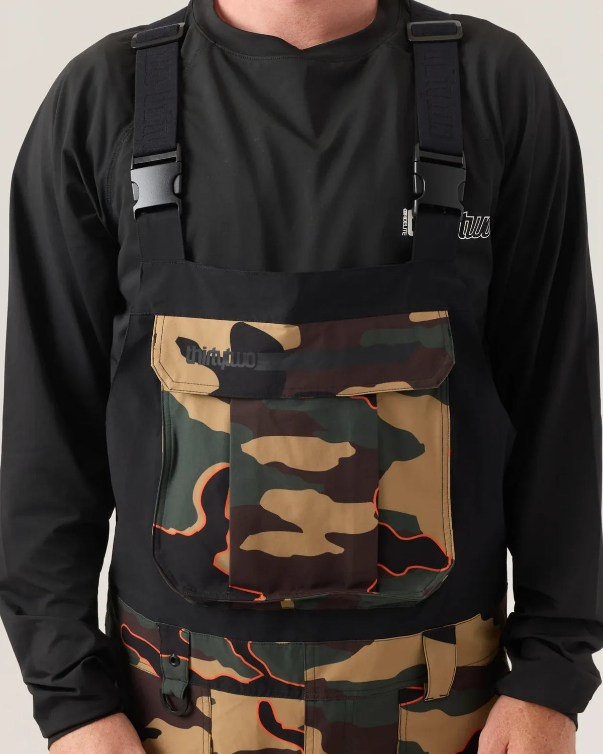 Thirtytwo BASEMENT BIB - Black, Camo, Metal
