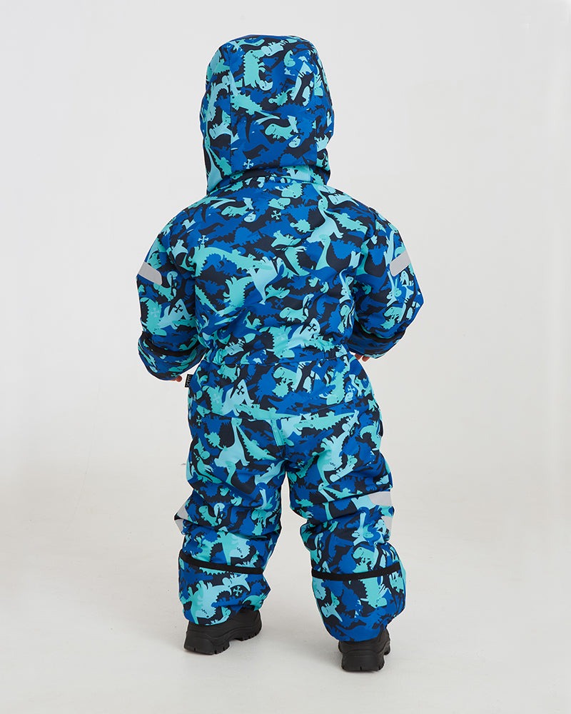 XTM Papoose Kids One-Piece Snow Suit- Blue dino