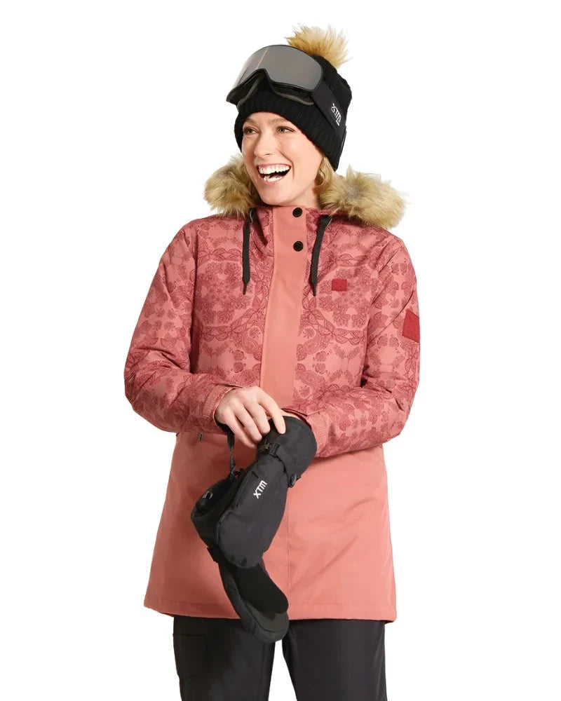 Snow Jacket XTM Demi Jacket - Black Paisley, Dusty Pink