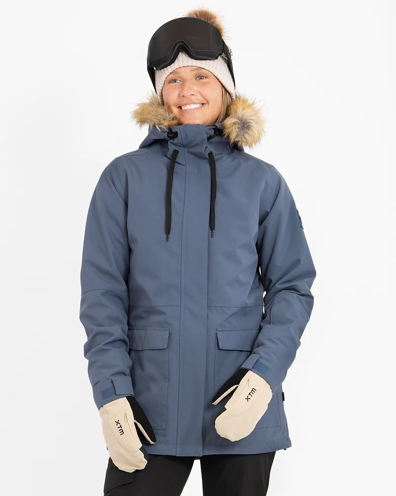 XTM Womens Ryker Snow Jacket- Indigo, Stone Camo NEW