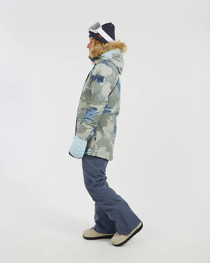 XTM Womens Ryker Snow Jacket- Indigo, Stone Camo NEW