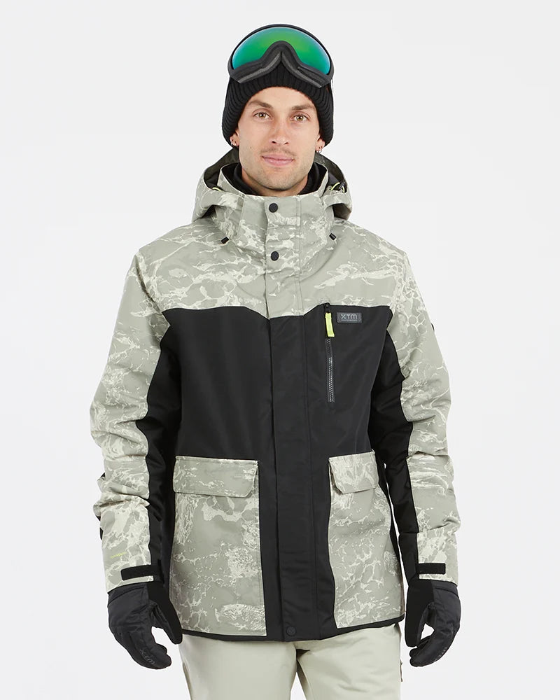 Snow Jacket XTM Knox Mens Ski Jacket - Black, Evergreen, Stone Caves