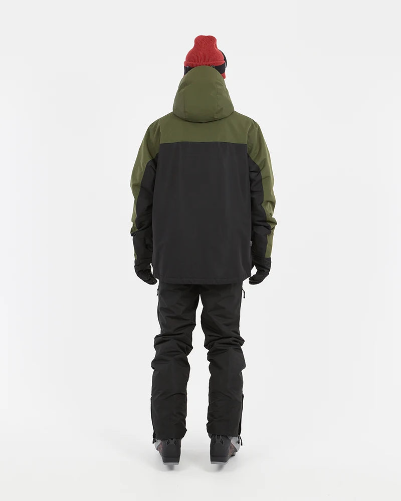 XTM Mens Descent Ski Jacket- Garnet, Evergreen, Stone Grey