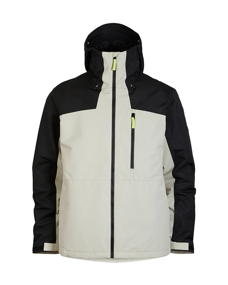 XTM Mens Descent Ski Jacket- Garnet, Evergreen, Stone Grey