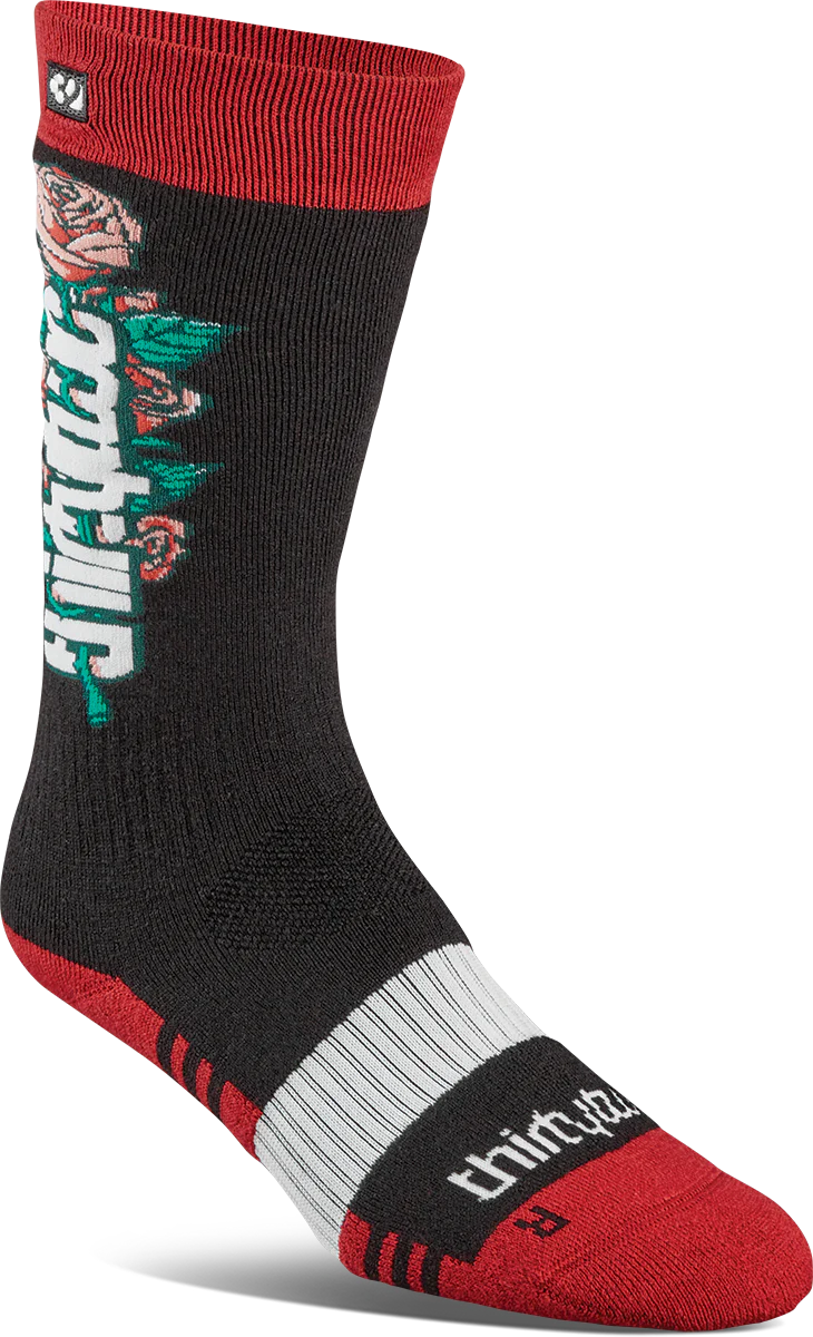 Snow Socks THIRTYTWO Merino Womens Sock Black & Pink 2025