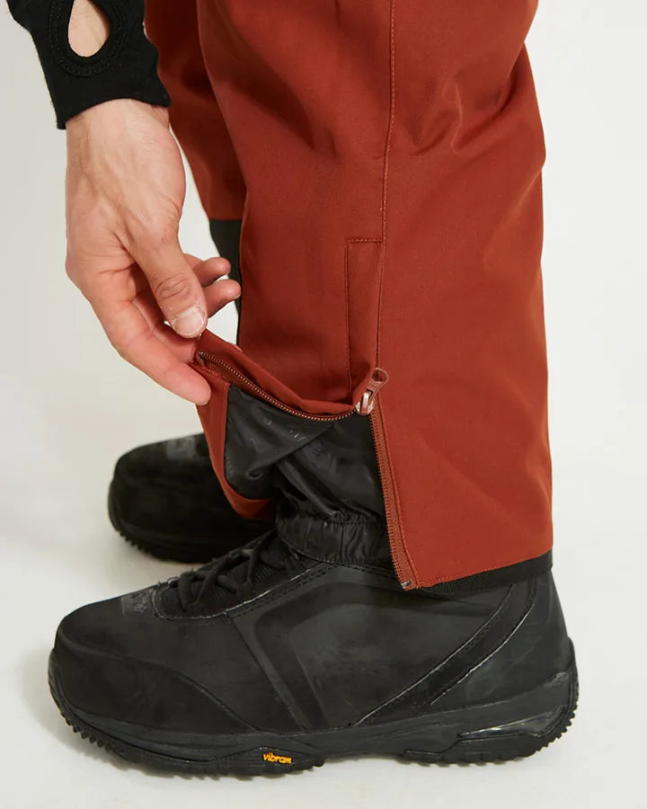 XTM Snow Bib & Brace Fletcher Mens Bib Snow Ski Pant -Brick