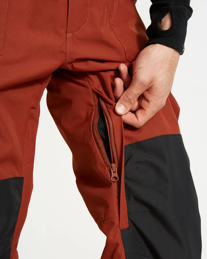 XTM Snow Bib & Brace Fletcher Mens Bib Snow Ski Pant -Brick