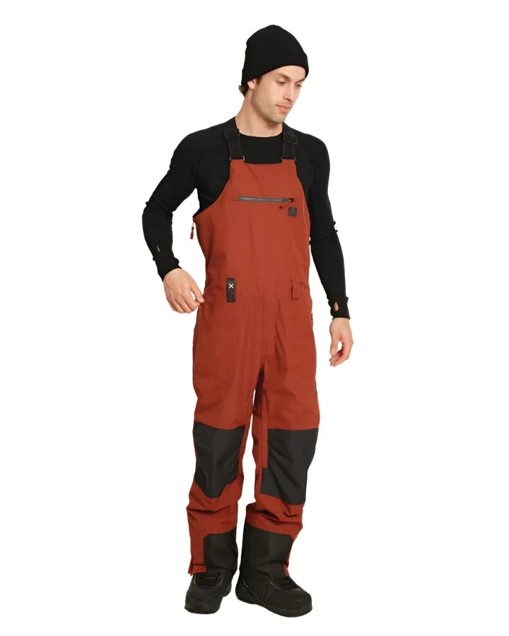 XTM Snow Bib & Brace Fletcher Mens Bib Snow Ski Pant -Brick