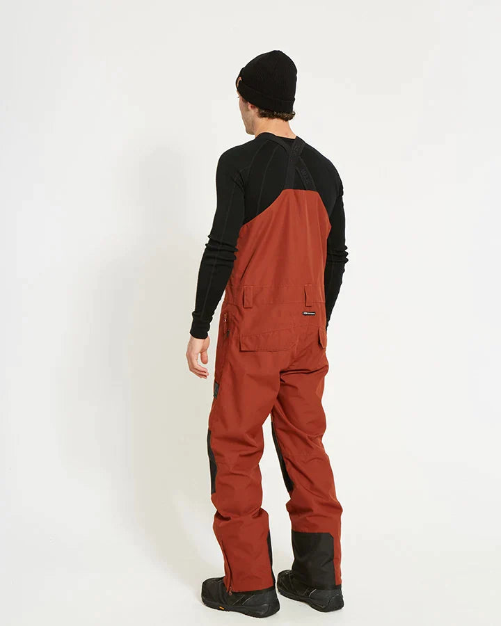 XTM Snow Bib & Brace Fletcher Mens Bib Snow Ski Pant -Brick