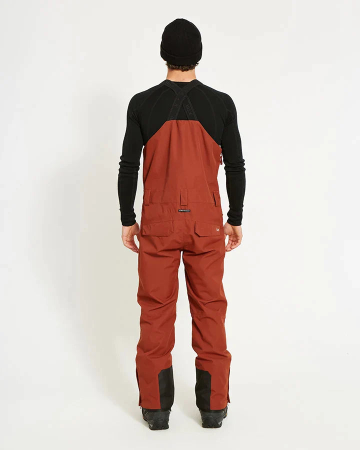 XTM Snow Bib & Brace Fletcher Mens Bib Snow Ski Pant -Brick