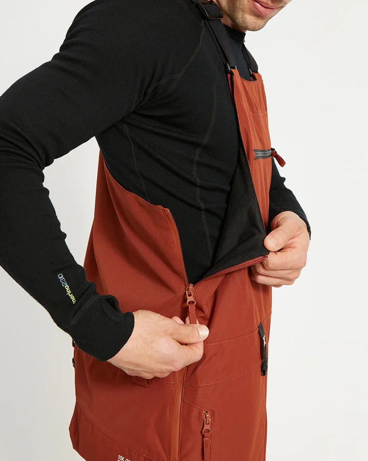XTM Snow Bib & Brace Fletcher Mens Bib Snow Ski Pant -Brick