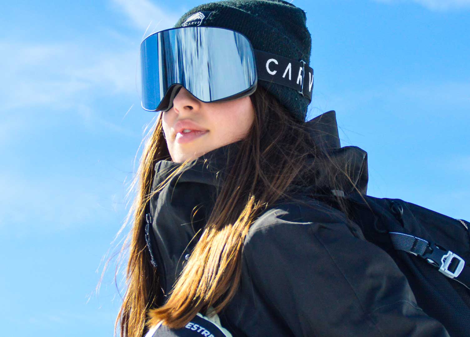 Snow Goggles Carve FROTHER Matt Black - Grey Lens w Silver Iridium