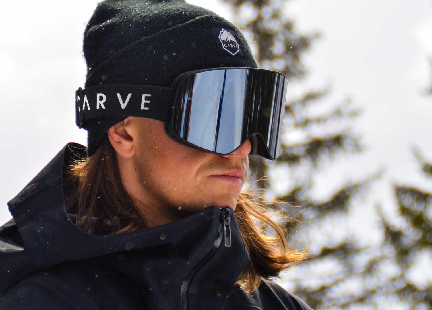 Snow Goggles Carve FROTHER Matt Black - Grey Lens w Silver Iridium