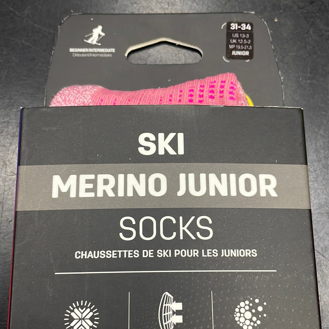 Snow Socks SKI MERINO JUNIOR - Pink SIDAS