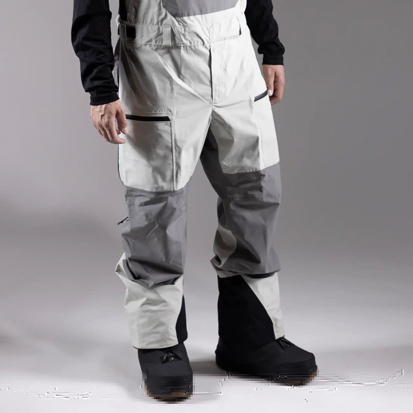 Snow Bib JONES Mountain Surf Bib, Mens- Grey Smoke