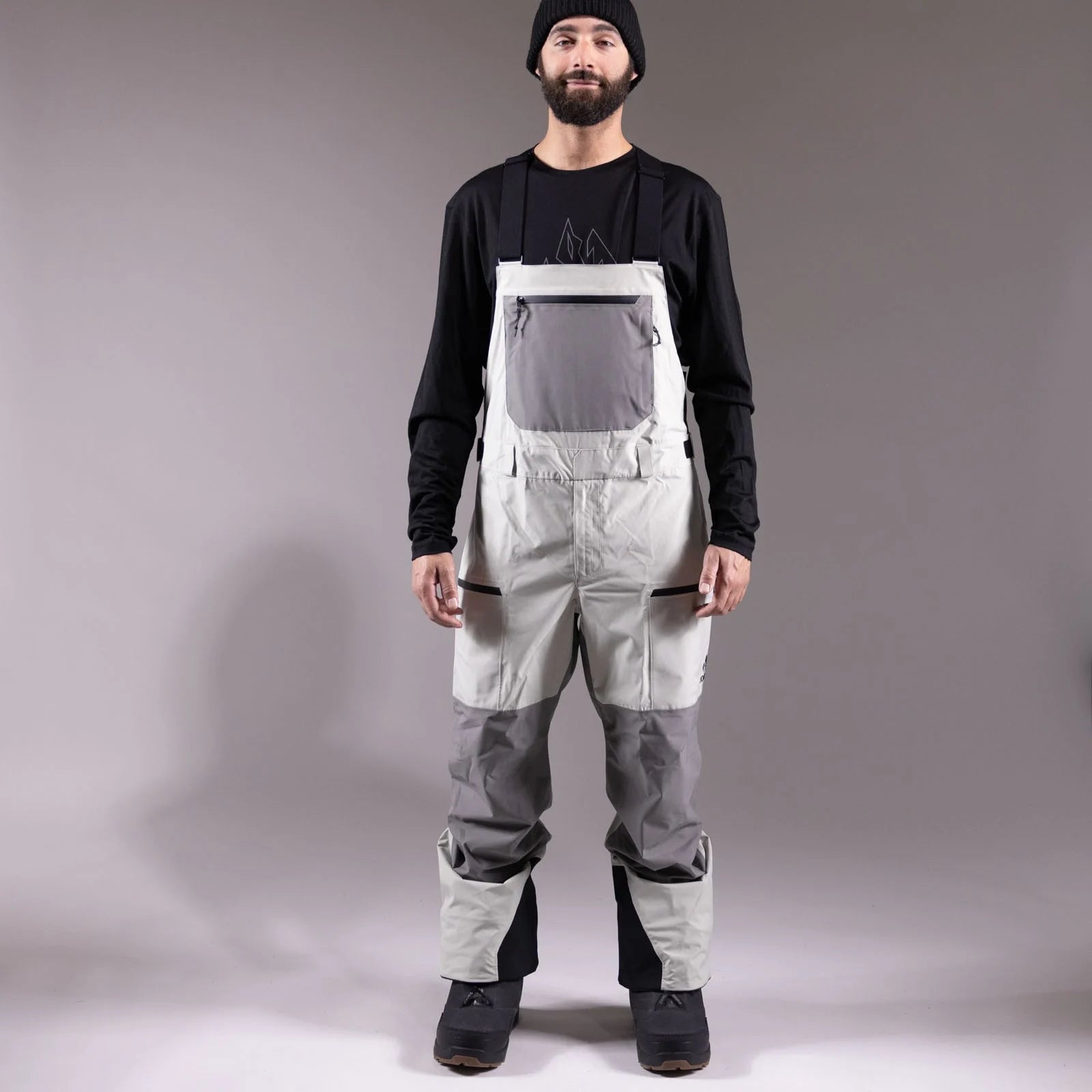 Snow Bib JONES Mountain Surf Bib, Mens- Grey Smoke