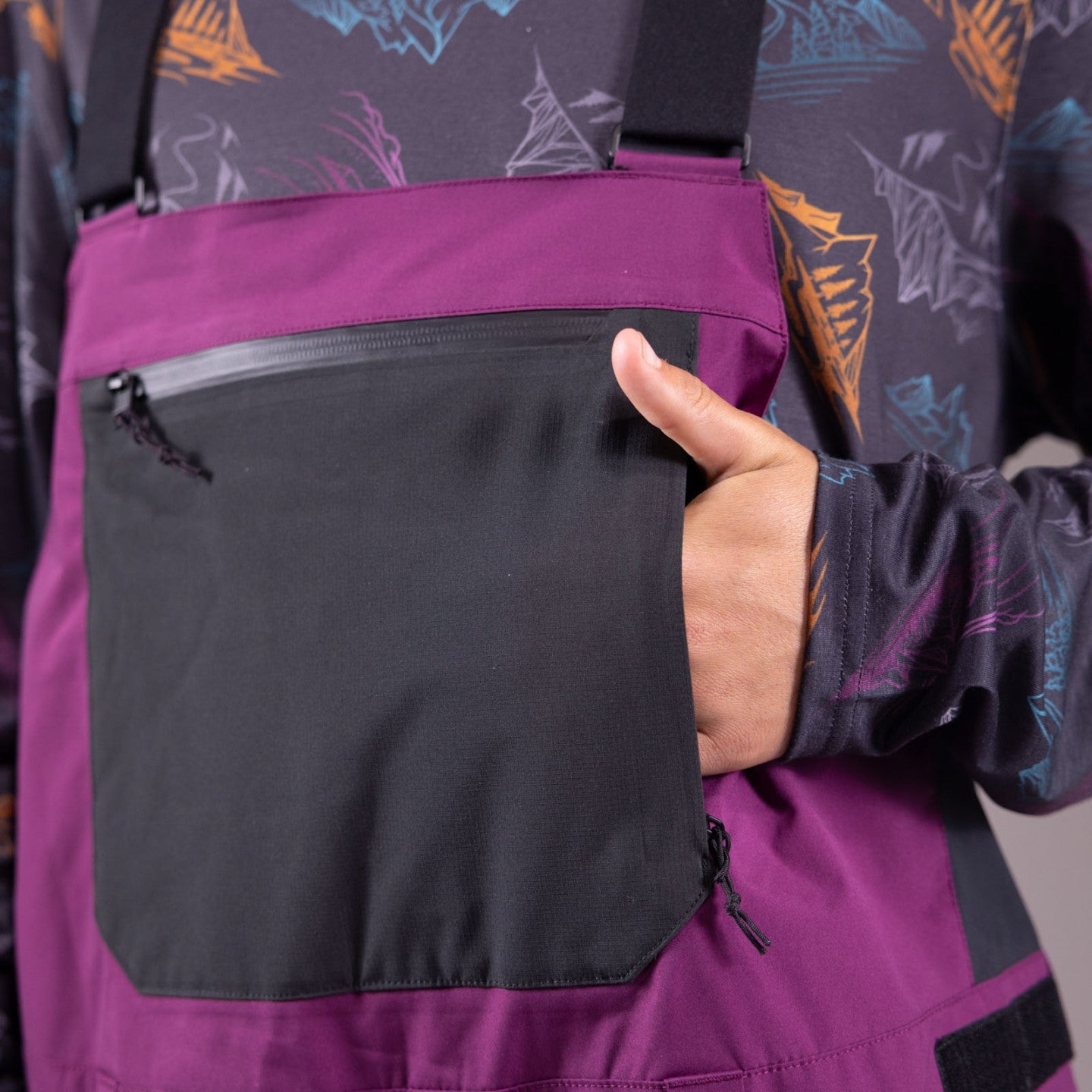 Snow Bib JONES Mountain Surf Bib, Mens- Deep Purple- 2025