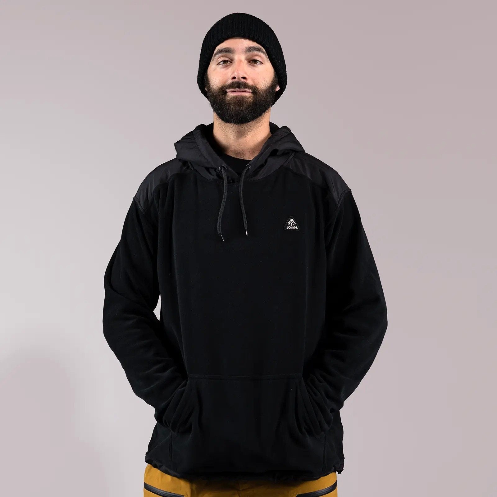 JONES Men's Recycled Fleece Hoodie- Stealth Black