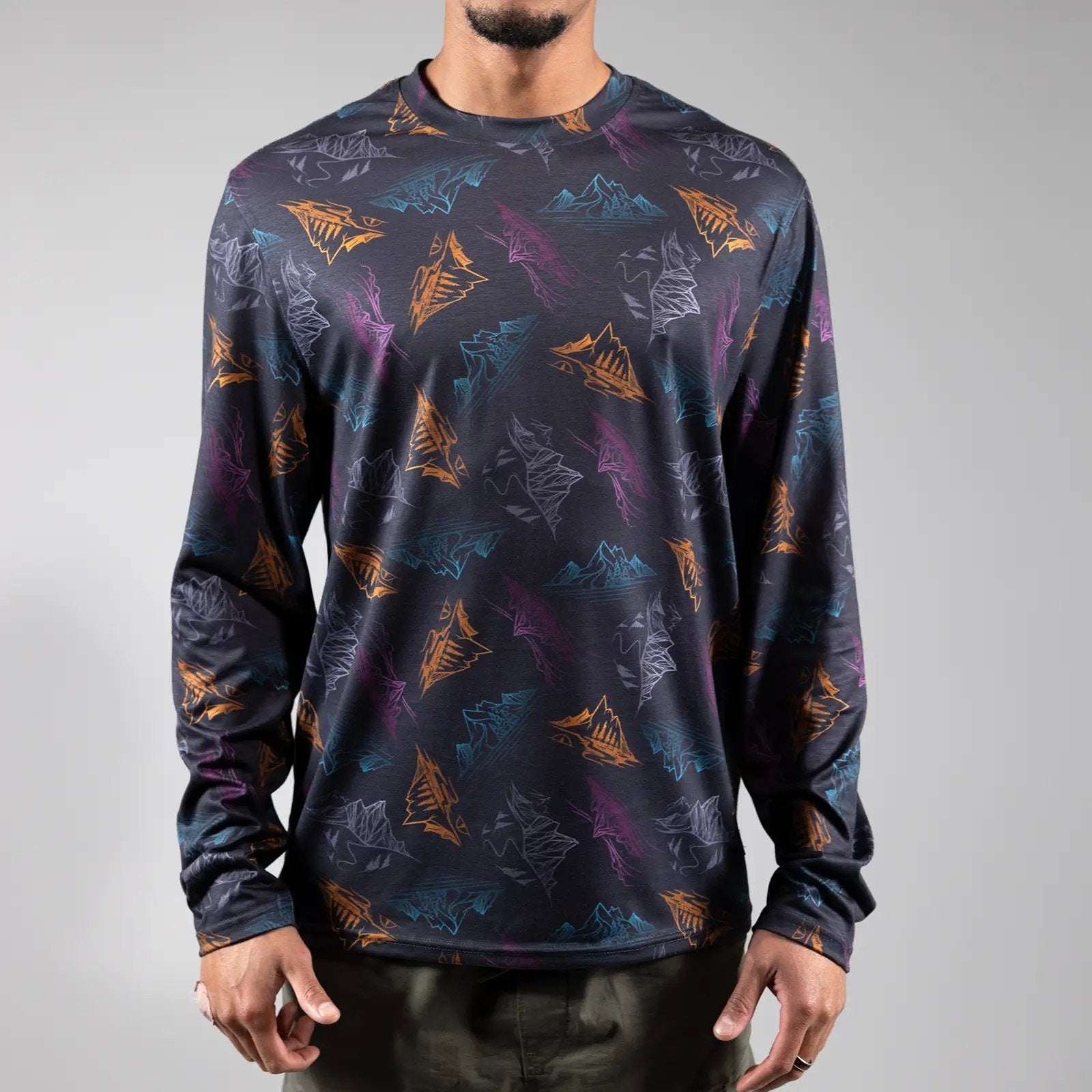 JONES Men's Recycled Long Sleeve Tech Tee- Base Layers- Granite Grey