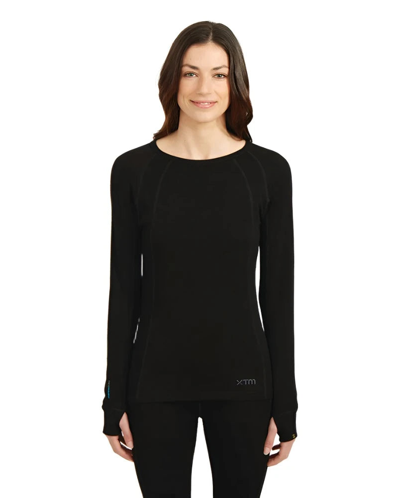 THERMAL TOP-XTM Ladies Merino 230 Wool Long Sleeve Top-Black