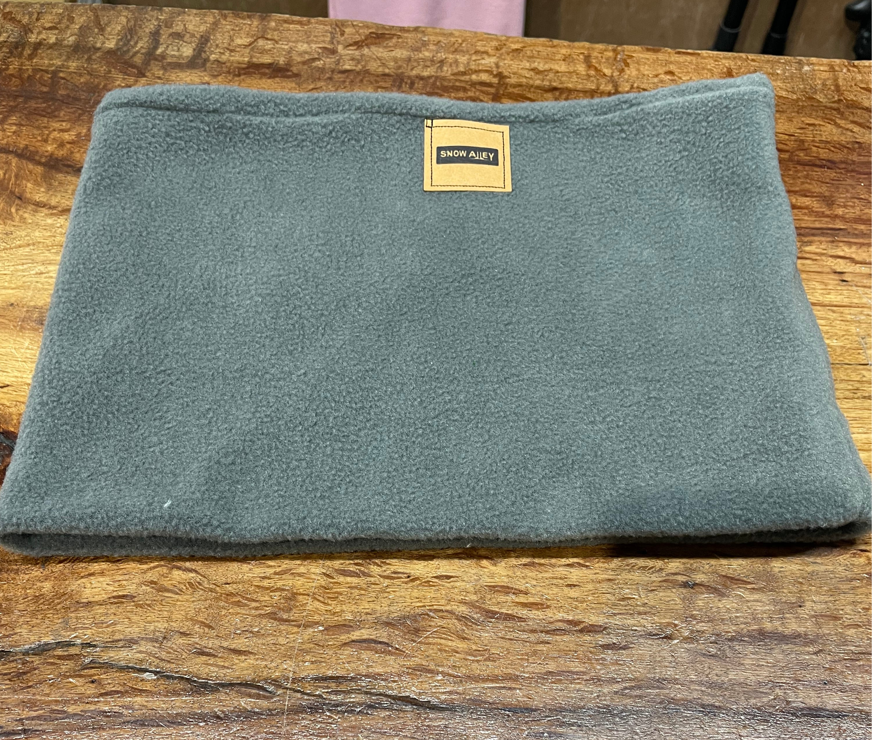 Neck Warmer Fleece- handmade - black & greys