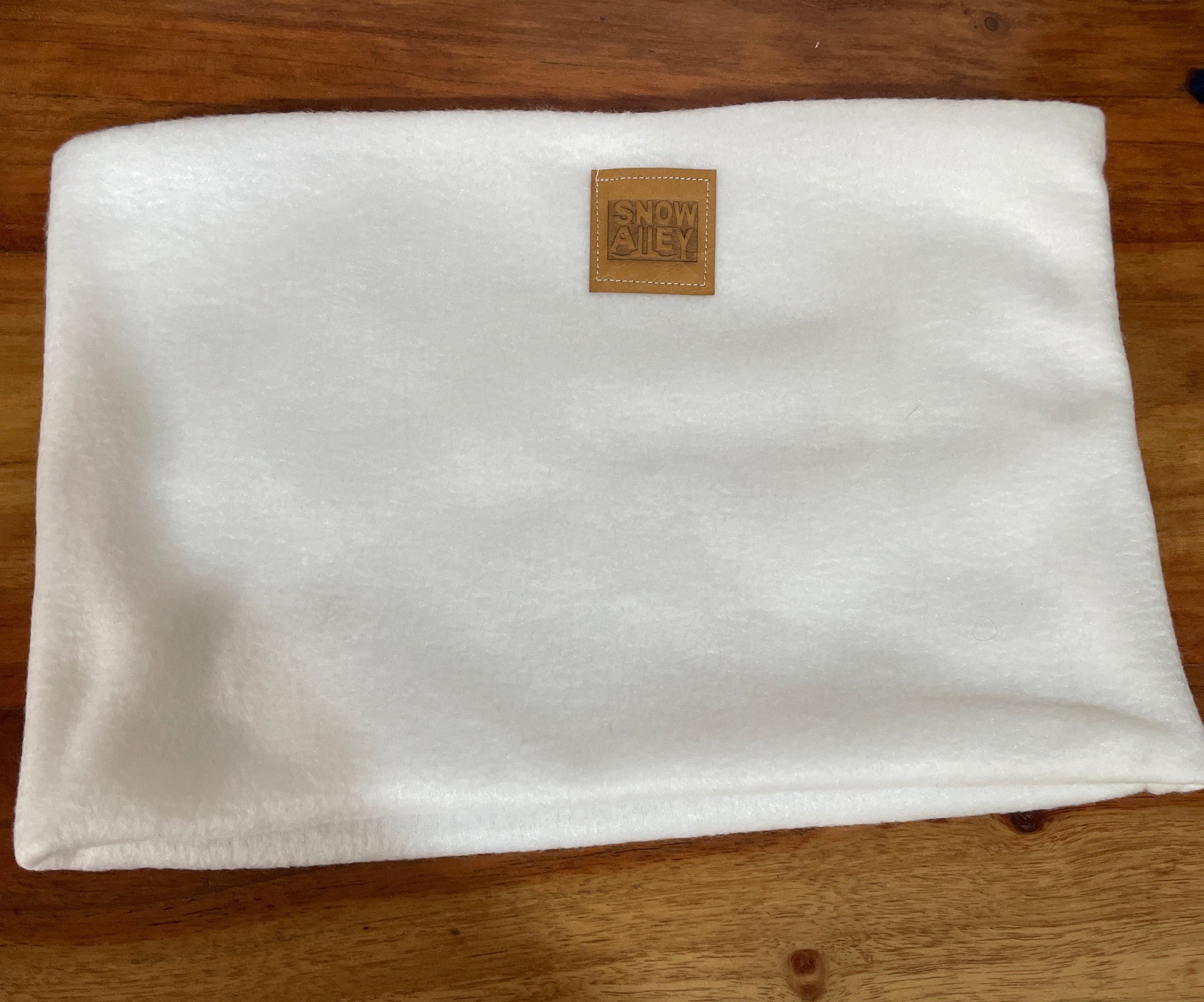 Neck Warmer Handmade White Fleece.