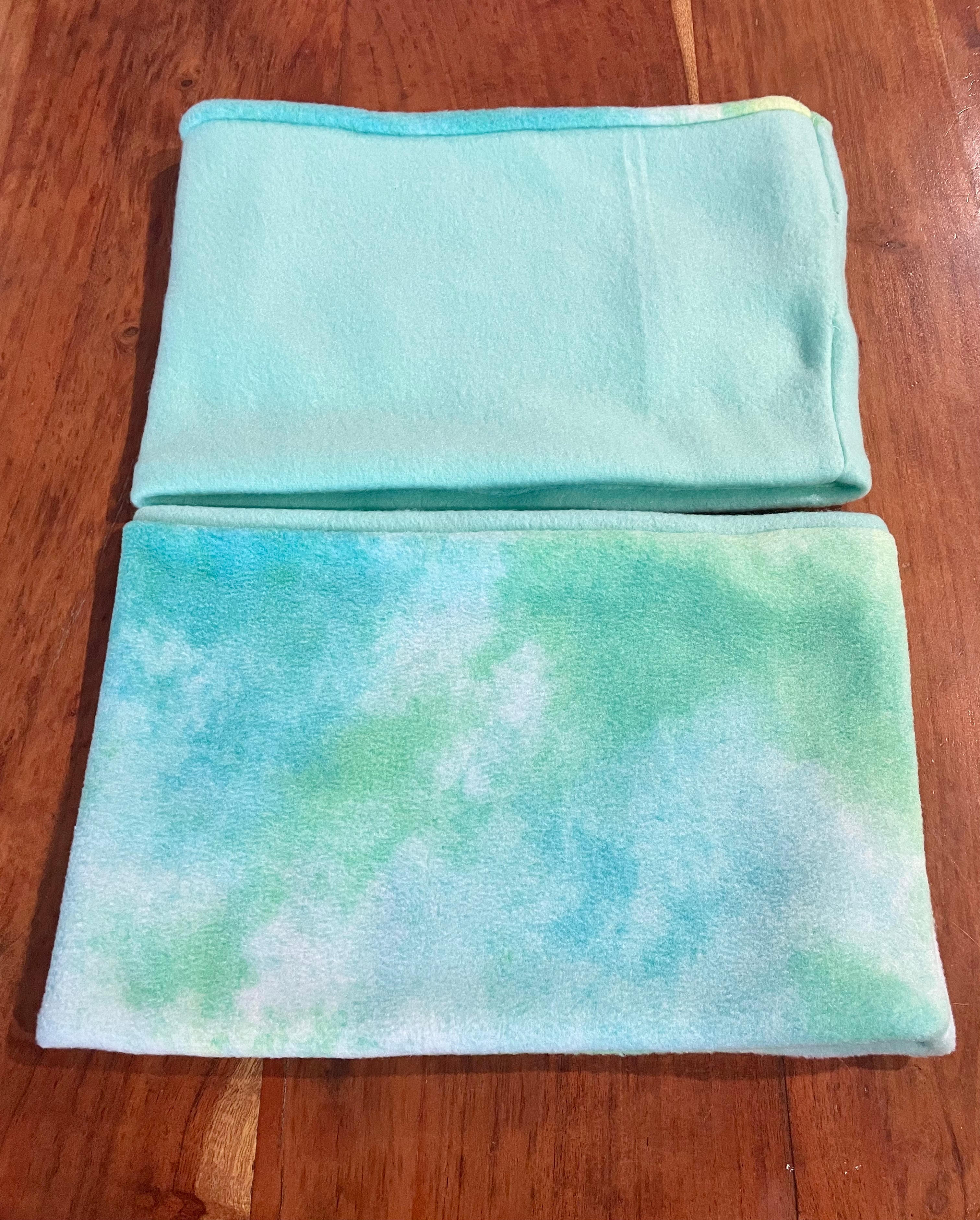 Neck Warmer Fleece- Handmade - Teals