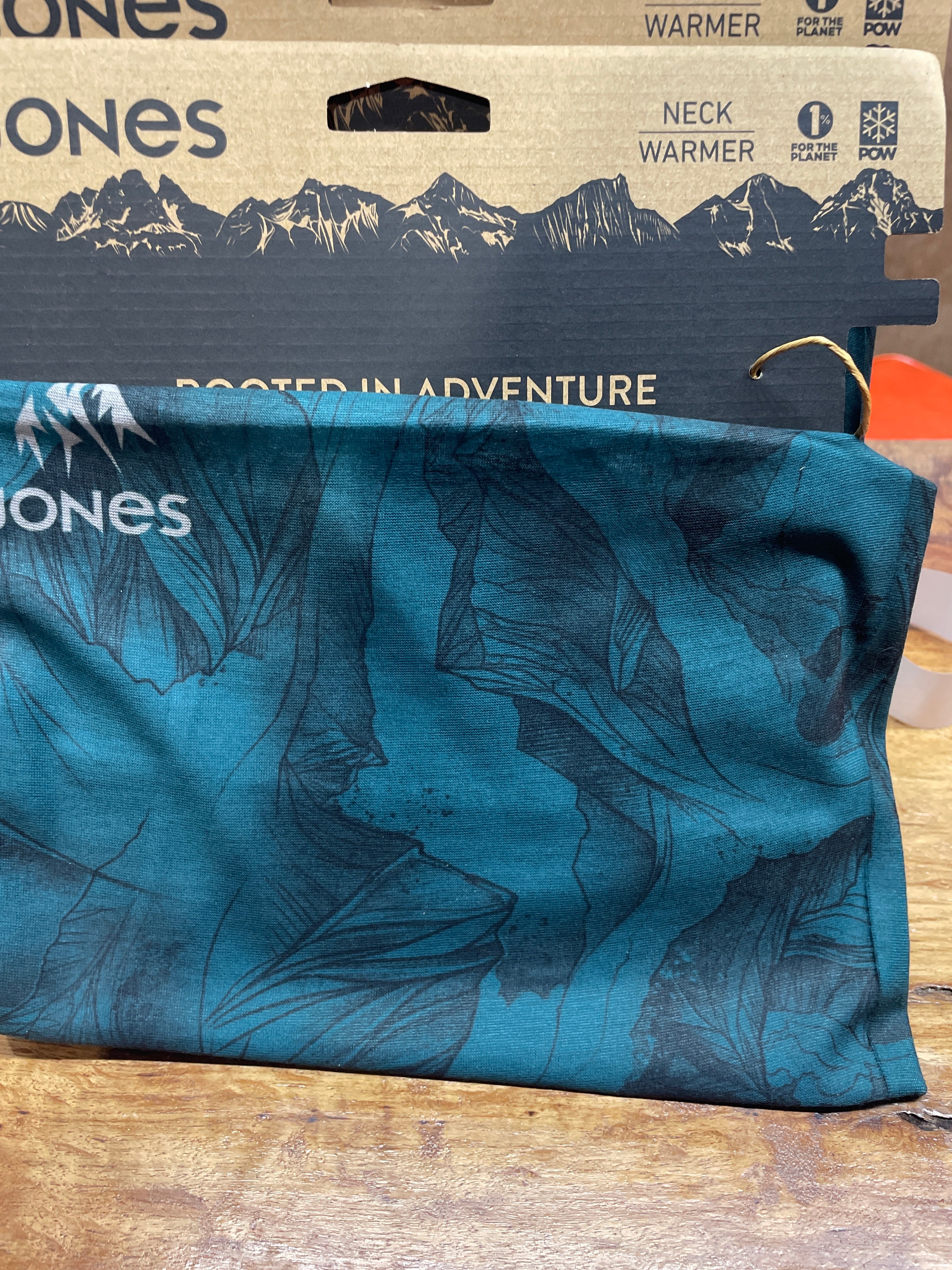 JONES MTN Camo Recycled Neckwarmer- Pacific Teal
