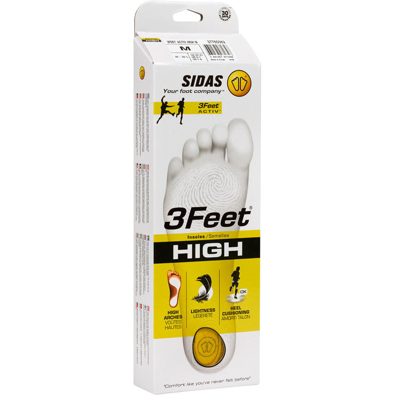 SIDAS Insoles Multisports- HIGH ARCH Support - Yellow