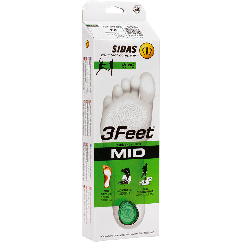 SIDAS Insoles Multisports- MID ARCH Support -Green
