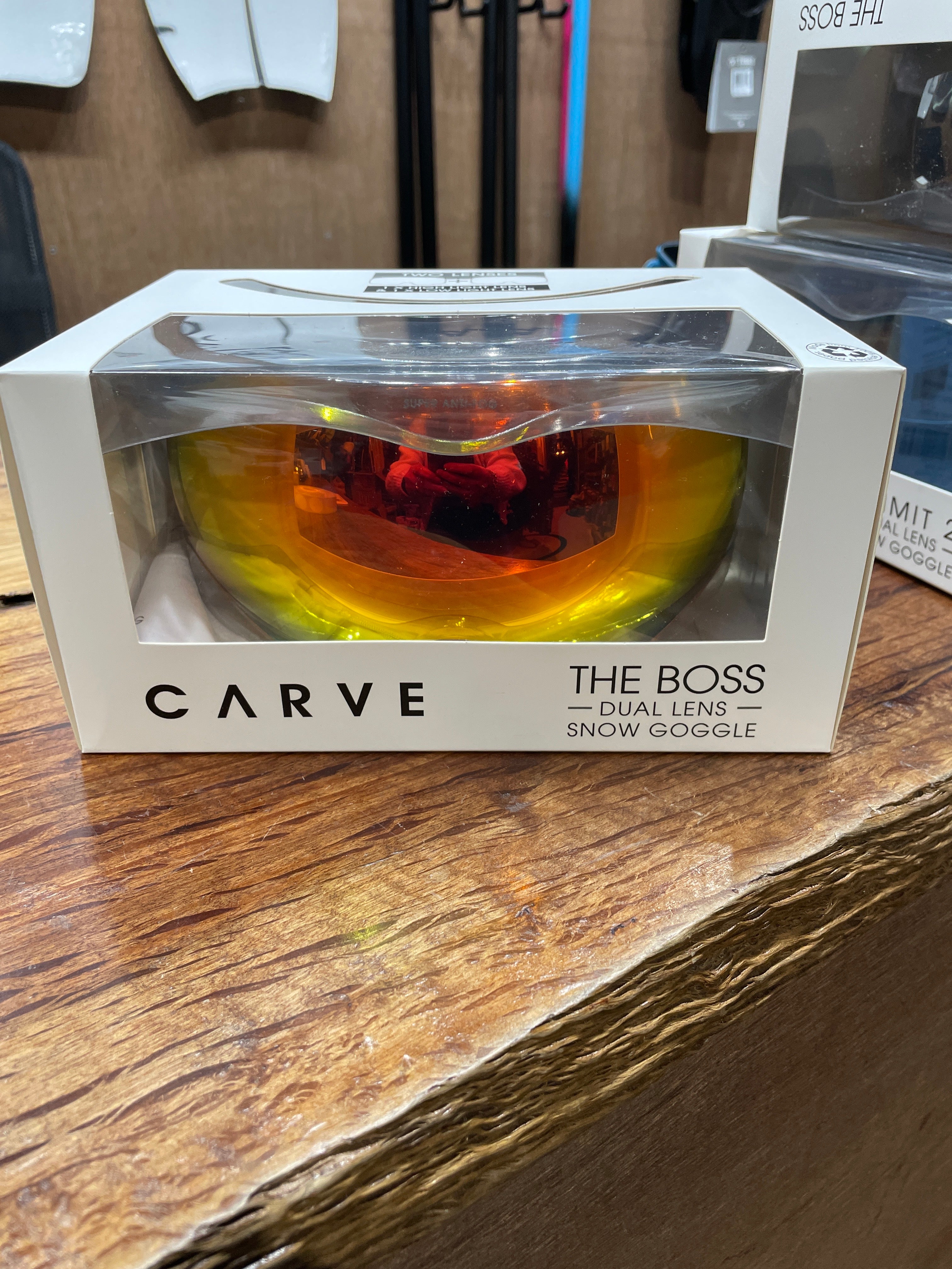 Snow Goggles Carve THE BOSS ,Metallic Grey/ Red Mirror/Yellow Lens,(2 x lenses)