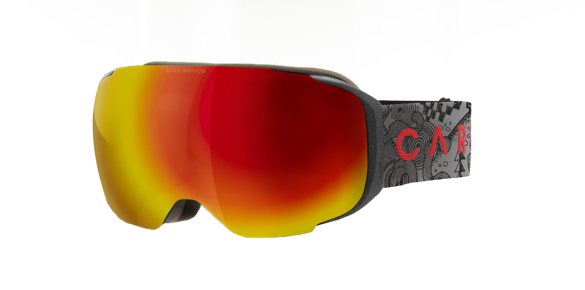 Snow Goggles Carve THE BOSS ,Metallic Grey/ Red Mirror/Yellow Lens,(2 x lenses)